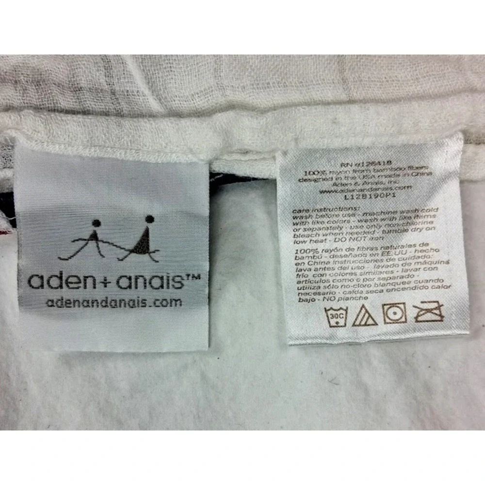 Aden + Anais Bamboo Elephant Baby Swaddle‎ Blanket Rayon Blue Red htf Unisex EUC